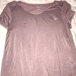 Purple short sleeve shirt